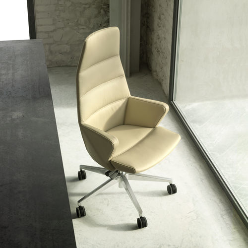 Moderner Chefsessel - YES - UFFICIO DESIGN ITALIA - Leder / Stoff / Hochlehner