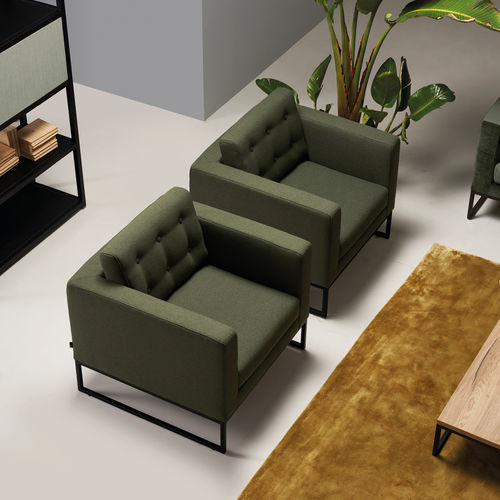 Moderner Sessel - FASHION - UFFICIO DESIGN ITALIA - Stoff / grau / grün