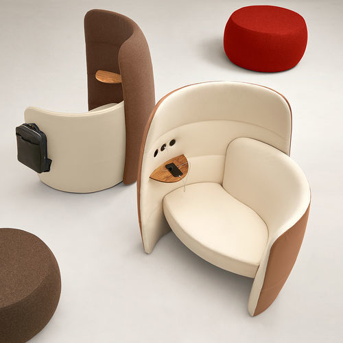 Moderner Sessel - PHONE - UFFICIO DESIGN ITALIA - Stoff / Metall / mit Ablage