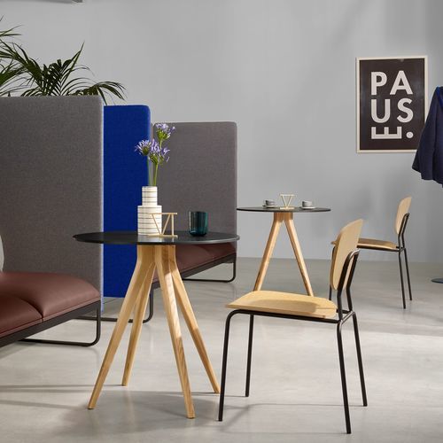 Moderner Bistrotisch - CAF&egrave; - UFFICIO DESIGN ITALIA - Holz / Metall / Gestell aus Metall