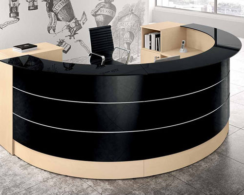 Halbrunde Empfangstheke - ARKO - UFFICIO DESIGN ITALIA - für Eckeinbau / modular / Laminat