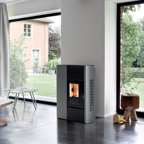 Pelletkaminofen - ELLIPSE - Richard le Droff - 8 kW / modern / Stahl