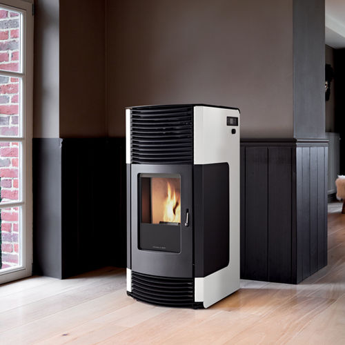 Pelletkaminofen - LYRA - Richard le Droff - 11,5 kW / modern / Stahl