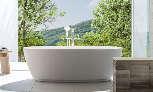 Ovale Badewanne - INAX - freistehend / für Wohnungen / Keramik