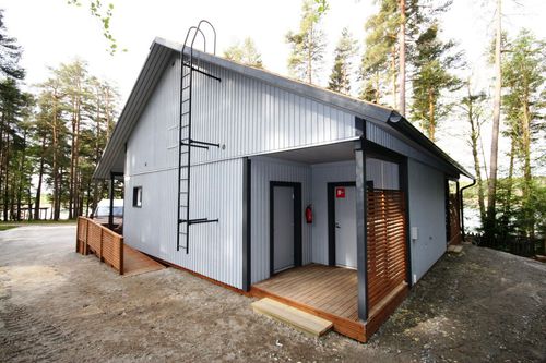 Fertigbau-Gebäude - TURKU - Containex - aus verzinktem Stahl / Stahlrahmen / für sanitäre Anlagen