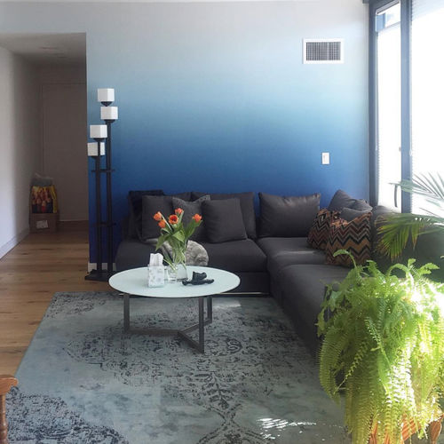 Moderne Tapete - AZURE - CALICO WALLPAPER - Vinyl / einfarbig / gefärbte Betonoptik