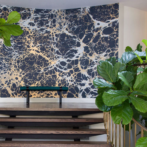 Moderne Tapete - SLATE - CALICO WALLPAPER - abstraktes Motiv / handgefertigt / feuerfest