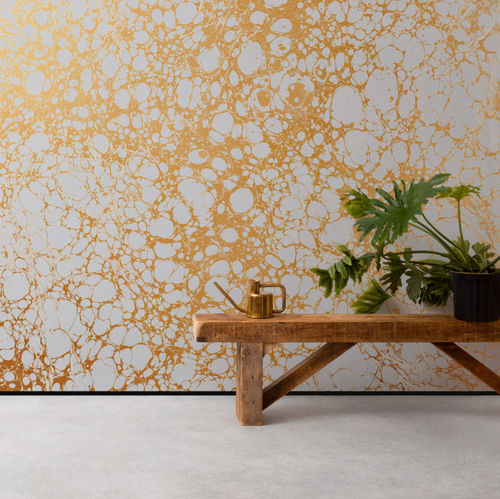 Moderne Tapete - BONE - CALICO WALLPAPER - abstraktes Motiv / 3D-Effekt / handgefertigt