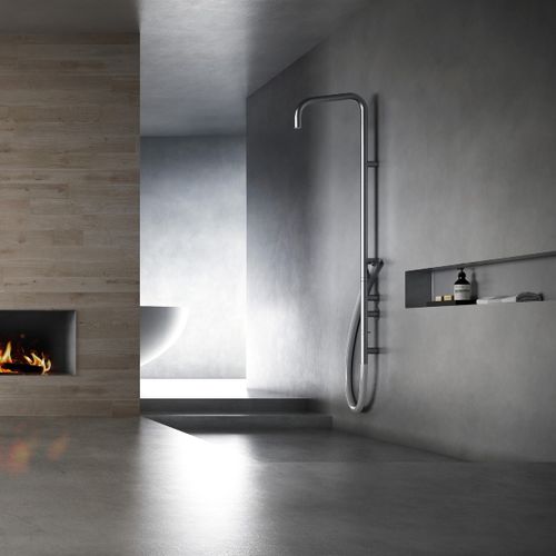 Duschsäule für Gewerbegebrauch - CL019E - AQUAelite® - Edelstahl / wandmontiert / modern