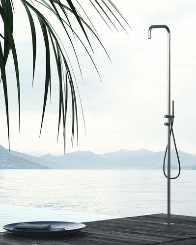 Duschsäule für Außenbereich - METAL 316 - AQUAelite® - auf Fuß / modern