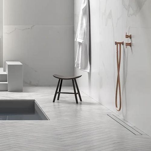 Wandmontiertes Duschsystem - SD027 A - AQUAELITE - modern / mit Handbrause / mit festem Brausekopf