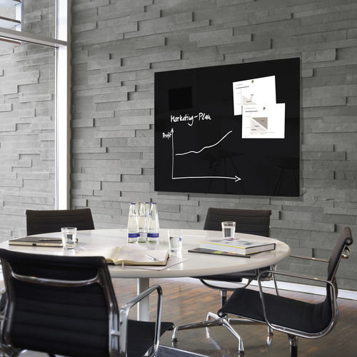 Magnettafel - GL210 - SIGEL GmbH - schwarz / wandmontiert / Glas