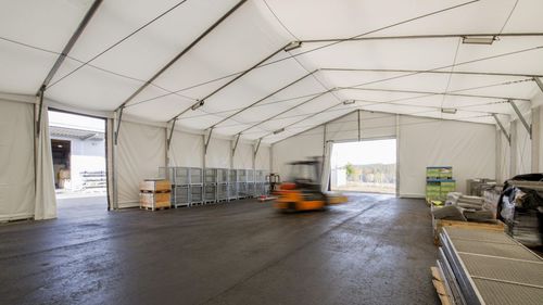 Temporäres Gebäude - 122 - HALTEC - Metall / Stahlrahmen / für Lagerung