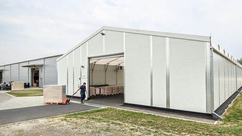 Fertigbau-Gebäude - 176 - HALTEC - temporär / Stahl / Stahlrahmen
