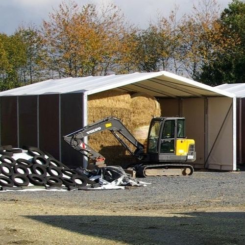 Rechteckiges Festzelt - 042 - HALTEC - PVC / Stahl / braun
