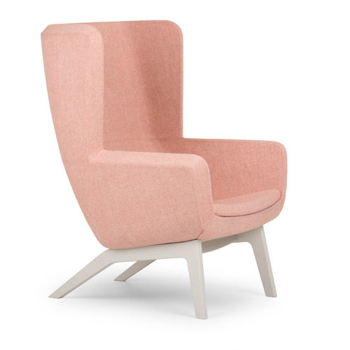 Moderner Sessel - ARCA - True Design srl - Stoff / Stahl / Chromstahl