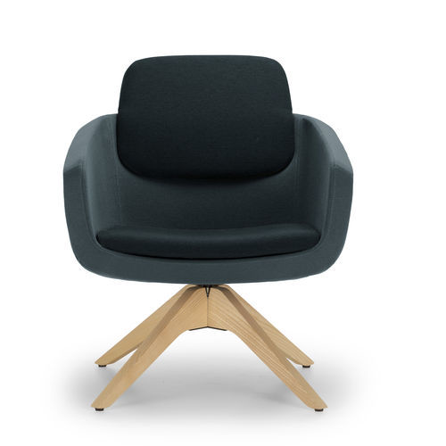 Moderner Sessel - ARCA - True Design srl - Stoff / Holz / grau