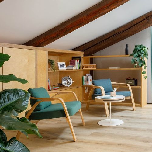 Moderner Besuchersessel - GRILLO - True Design srl - Stoff / Holz / Polster