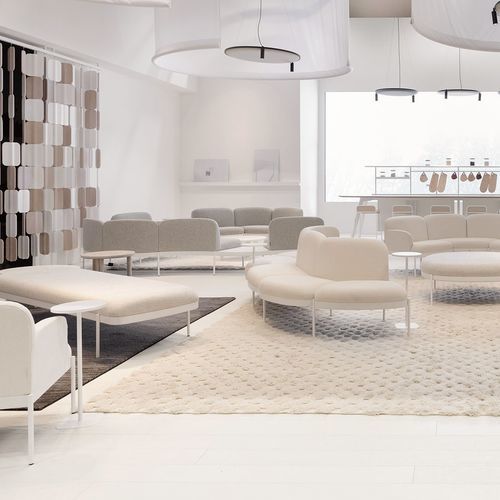 Moderne Ottomane - ABISKO - True Design srl - Stoff / Massivholz / Stahl
