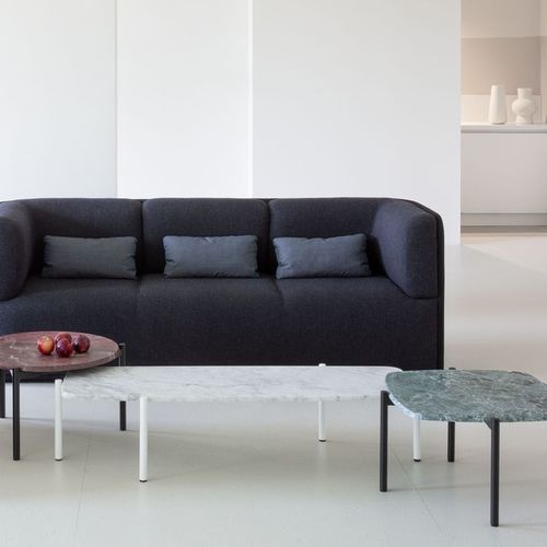 Moderner Couchtisch - BLADE  - True Design srl - MDF / Marmor / Gestell aus Stahl