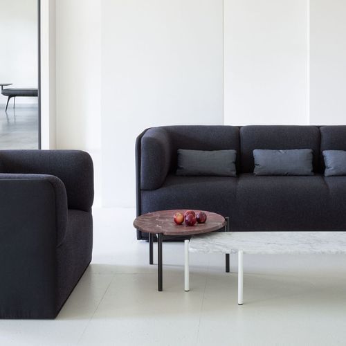 Moderner Couchtisch - BLADE  - True Design srl - MDF / Marmor / Gestell aus Stahl