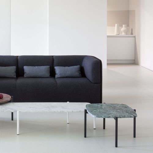 Moderner Couchtisch - BLADE - True Design srl - MDF / Marmor / Gestell aus Stahl