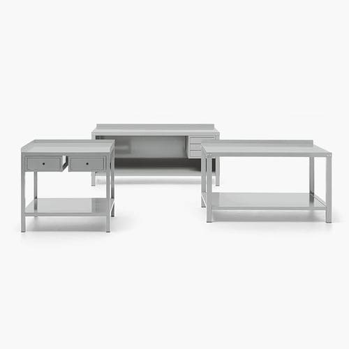 Moderner Tisch - SET - FANTIN SRL - Edelstahl / Blech / rechteckig