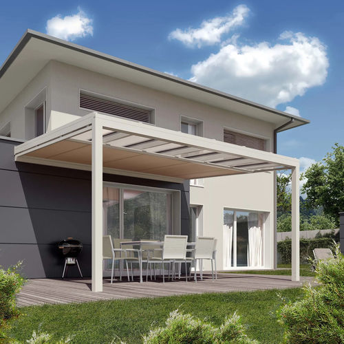 Angebaute Pergola - NYON - STOBAG - Aluminium / Glas-Überdachungen / maßgefertigt
