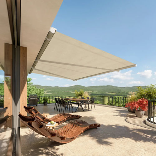 Kassettenmarkise - VIVO - STOBAG - motorisiert / für Terrasse / Balkon