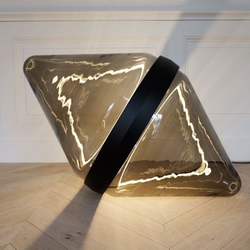 Bodenlampe - HOLLOW - Wonderglass - Aluminium / geblasenes Glas / Polyurethan