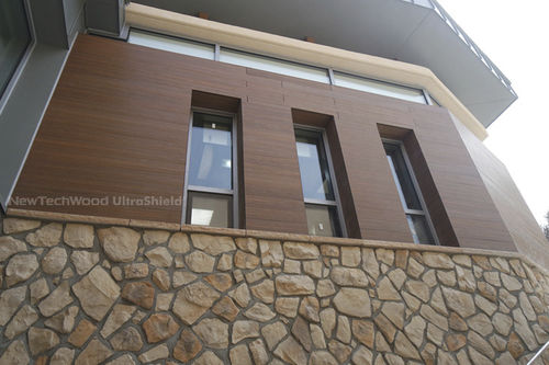 Paneel-Fassadenverkleidung - US09 - newtechwood - Verbundwerkstoff / gerillt / Holzoptik
