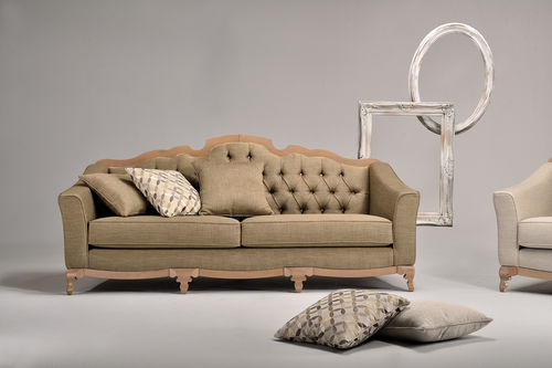 Stil-Sofa - CHARME - Veneta Sedie - mit Armlehnen / braun / Holz
