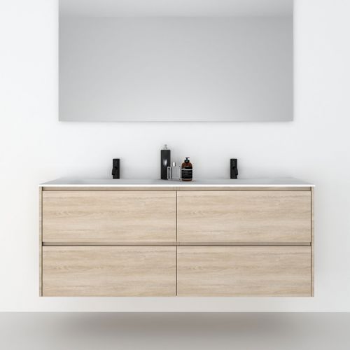 Doppelter Waschtisch-Unterschrank - 160 INT M 4C - CODIS - wandhängend / Holz / modern