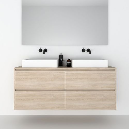 Doppelter Waschtisch-Unterschrank - 160 SOBRE M 4C - CODIS - wandhängend / Holz / modern