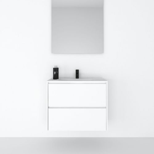 Wandhängender Waschtisch-Unterschrank - 80 INT L 2C - CODIS - Holz / modern / mit Schubladen