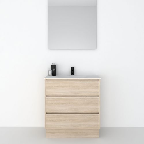 Freistehender Waschtisch-Unterschrank - 80 SUELO M 3C - CODIS - Holz / modern / mit Schubladen