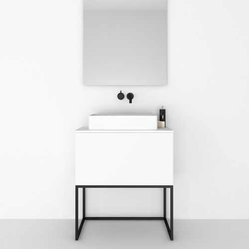 Freistehender Waschtisch-Unterschrank - 80 INT 1C - CODIS - Metall / modern / mit Schubladen