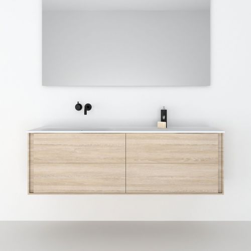 Doppelter Waschtisch-Unterschrank - 160 SUSP INT M 4C - CODIS - wandhängend / Holz / modern