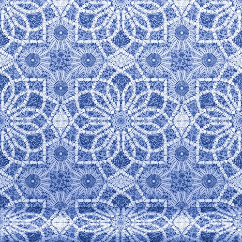 Moderne Tapete - DAPHNE - Equipo DRT - Blumenmotiv / Stoffoptik / blau