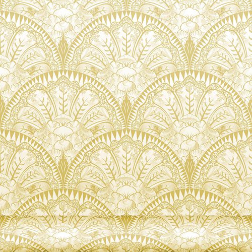 Moderne Tapete - FLORINDA - Equipo DRT - Blumenmotiv / braun / gelb