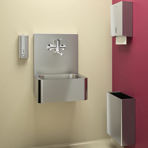Wand-Waschbecken - Hygiene 188300 - DELABIE - Edelstahl / rechteckig / ohne Öffnung