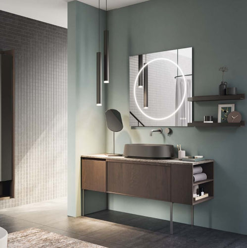 Freistehender Waschtisch-Unterschrank - 09 - novello - HPL / modern / mit Tür