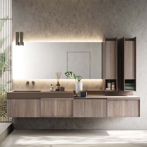 Waschtisch-Unterschrank / Mehrfach - 12 - novello - wandhängend / HPL / modern
