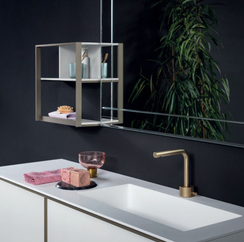 Wandhängender Waschtisch-Unterschrank - CANNAREGIO - novello - HPL / modern / mit Tür