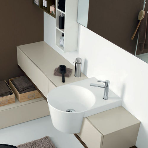 Wandhängender Waschtisch-Unterschrank - C03 - novello - Holz / modern / ohne Tür