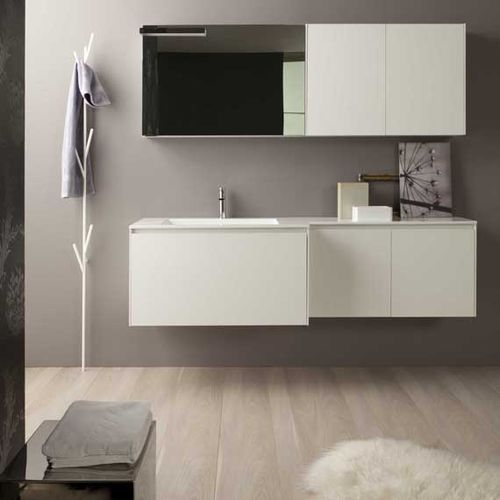Wandhängender Waschtisch-Unterschrank - G01 - novello - Holz / modern / mit Tür