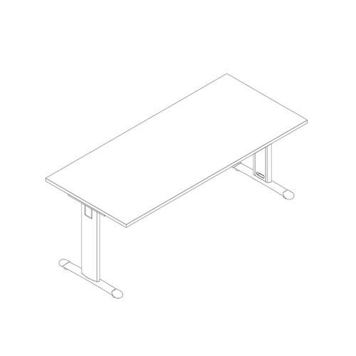 Bodenstehender Schreibtisch - D5102GD - TECNOTELAI - modern / Aluminium / aus lackiertem Stahl