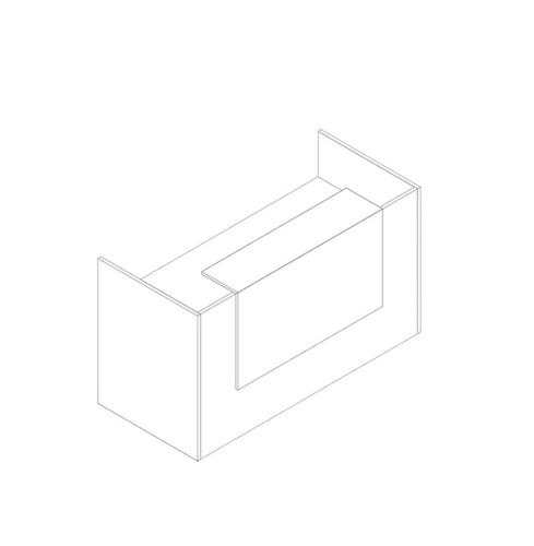 Ahornholz-Empfangstheke - D8468KKVD - TECNOTELAI - Glas / melaminbeschichtet