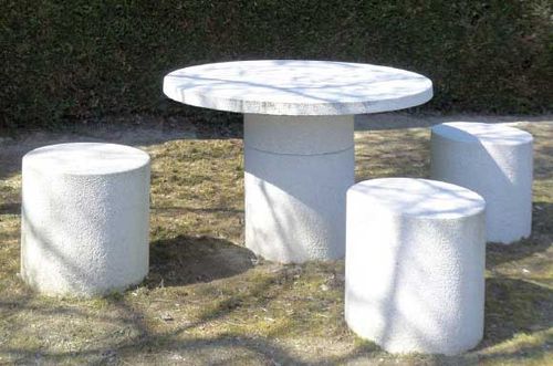 Moderner Picknicktisch - ATLANTIQUE - ALKERN - Beton / Gestell aus Faserbeton / rund