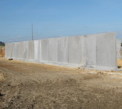 Stahlbetonmauer - T - ALKERN - Fertigbau / mit modularen Platten